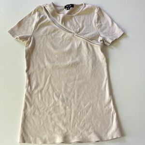 Size 6 Saint + Sofia Cut Out Top Beige